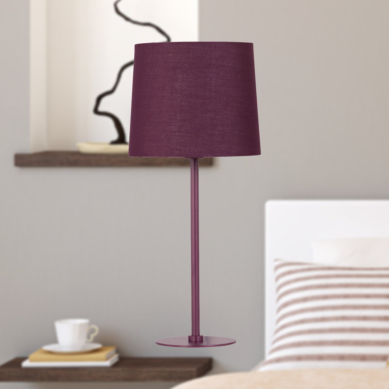 Metal Table Lamp, Burgundy, Burgundy