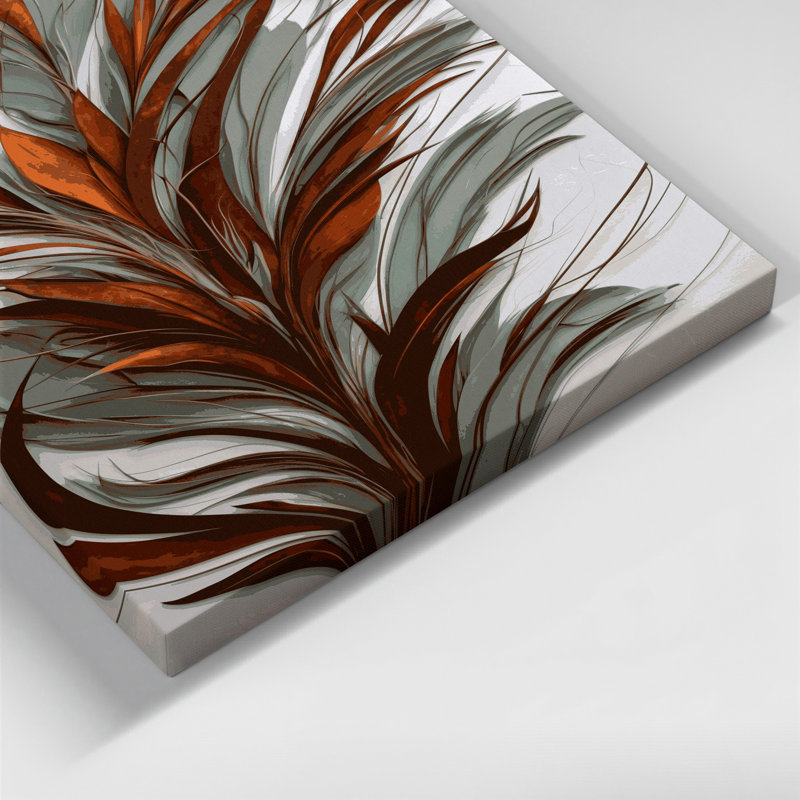 «Abstract Florals 33», art mural sur toile grise, H 14 po x l 11 po