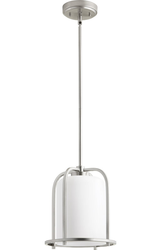 Luminaire suspendu géométrique 1 lumières simple Lottie, Nickel satiné