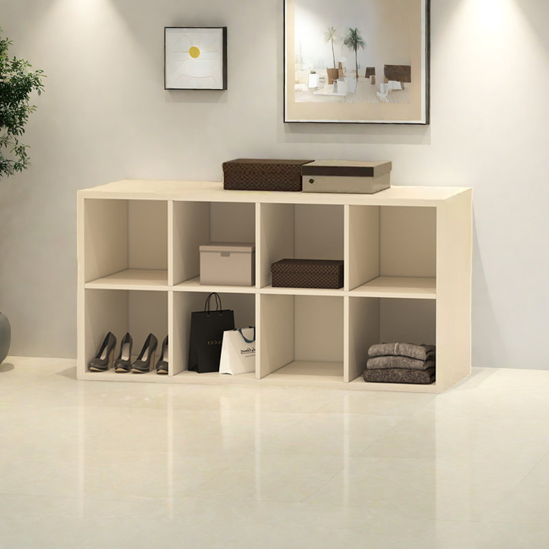 Fashion Simple Display Cabinet, 31.49" H x 59.05" W x 23.62" D, Crème / blanc