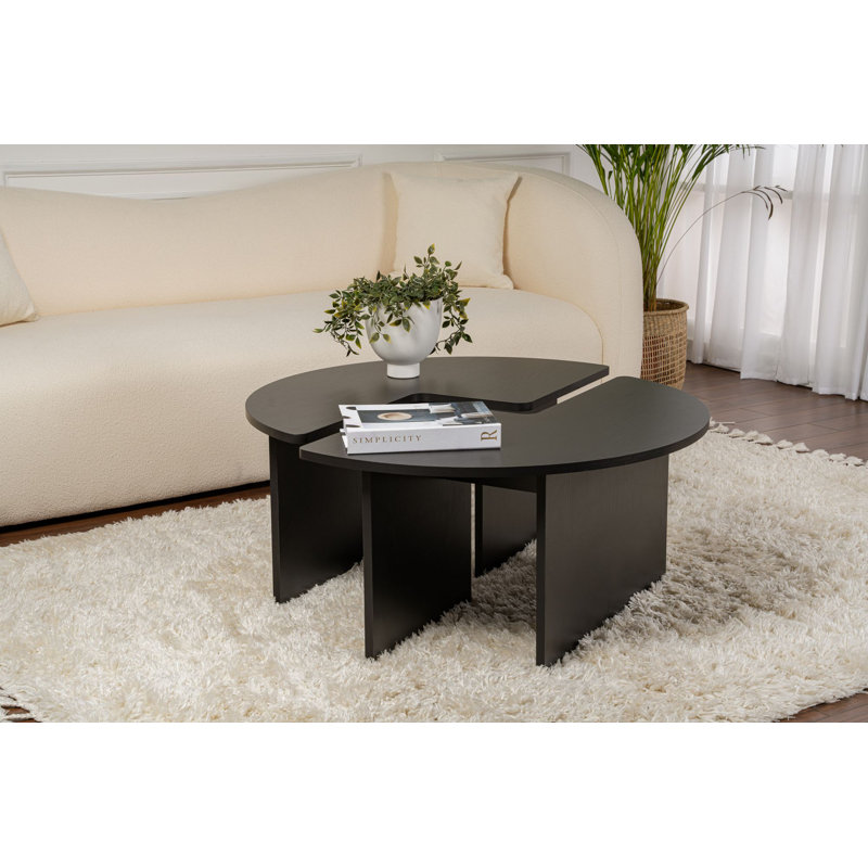 Coffee Table, 65.2cm H x 99.6cm W x 11.4cm D, Wood Black