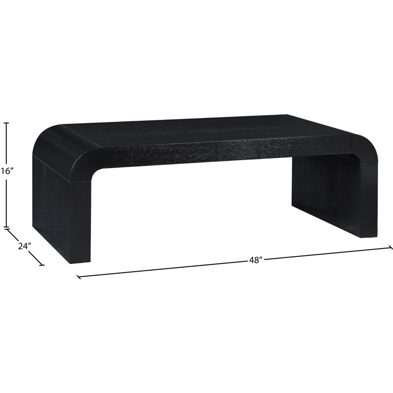 Toulon Oak Veneer Coffee Table, Black