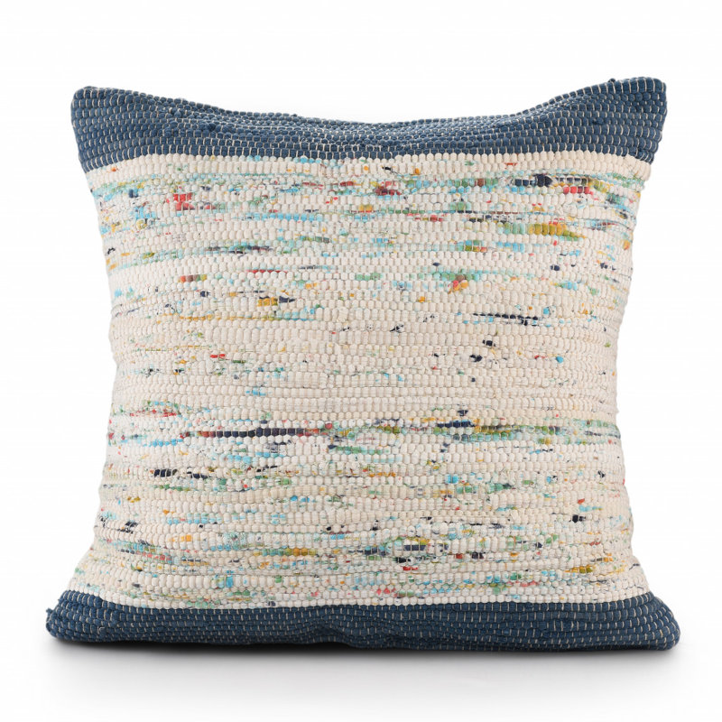 Insert de coussin réversible , Bleu / blanc cassé abstrait