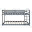 Lit superposé simple en bois d'hévéa sur lit simple avec échelle-731334369