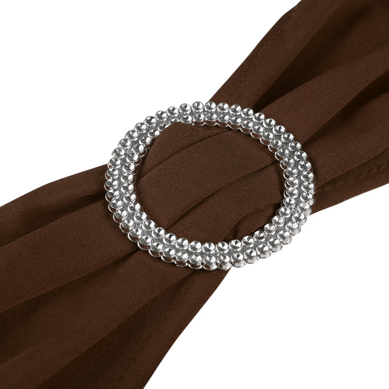 Housse de protection extensible à boucle avec coulisse de fête de mariage, Café