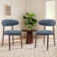  Solid Wood Upholstered Dining Chair - Ergonomic Curved Back, Comfort Fabric-872402458-1010913830