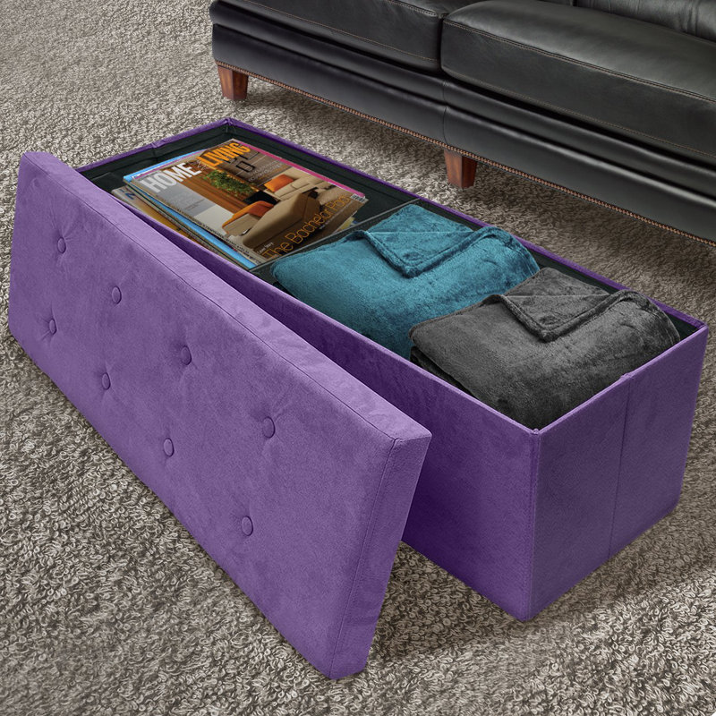 Repose-pieds avec rangement, Mauve