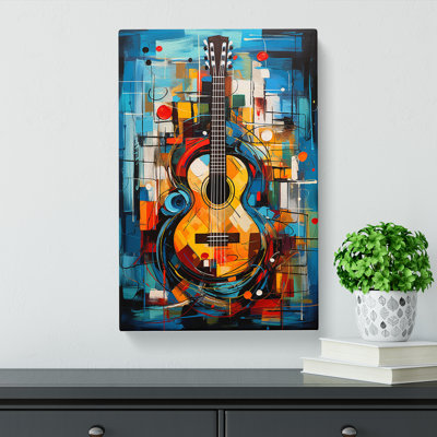 Acoustic Guitar Expressionism - Wrapped Canvas Print