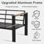 Ensemble de conversation d'extérieur en aluminium 4 pièces avec table basse et canapé à assise profonde avec coussins lavables 4 pièces, gris foncé-313072286