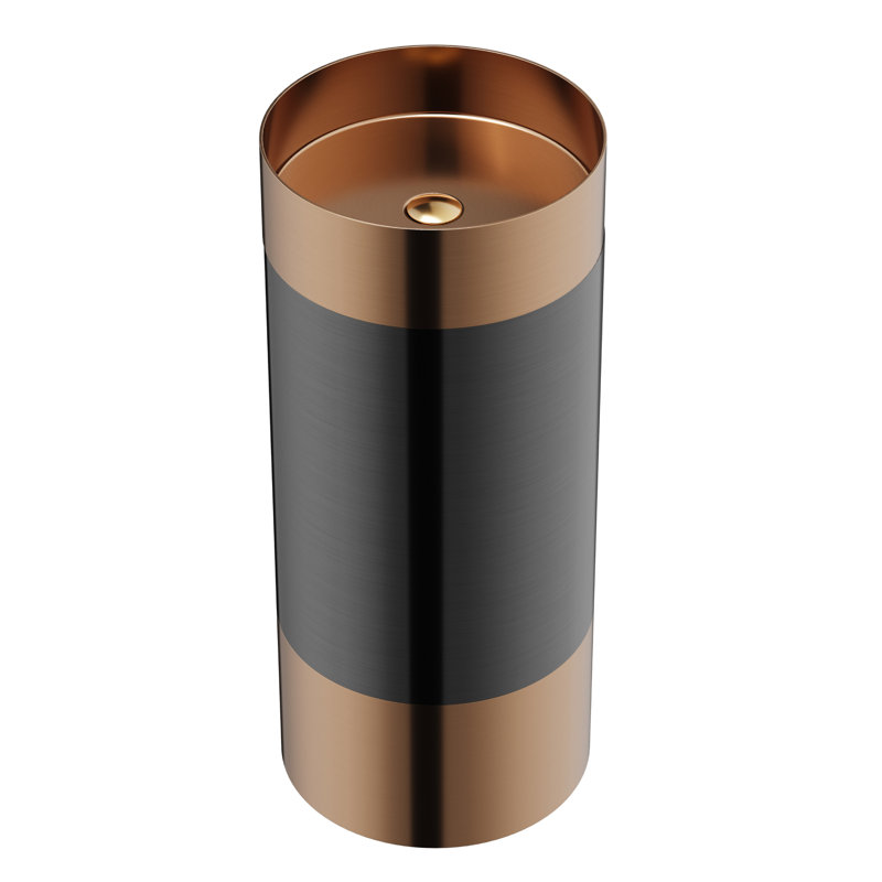 Karran Cinox 15'' Stainless Steel Circular Bathroom Sink, Copper/Gray