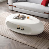 Table basse ovale, table basse en fibre de verre robuste
