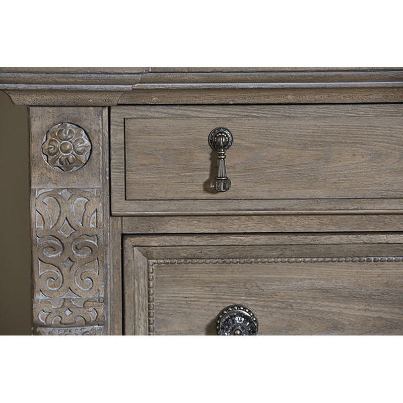Commode décorative 5 tiroirs Arch Salvage Jackson, Chêne clair