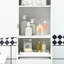 Armoire de rangement mince pour linge de salle de bain - Armoire haute avec tablette ouverte, tiroir, portes encastrées et étagères réglables, étagères blanches pour