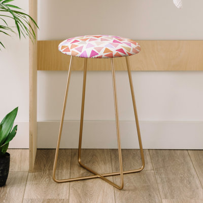 Upholstered Counter Stool with Metal Frame