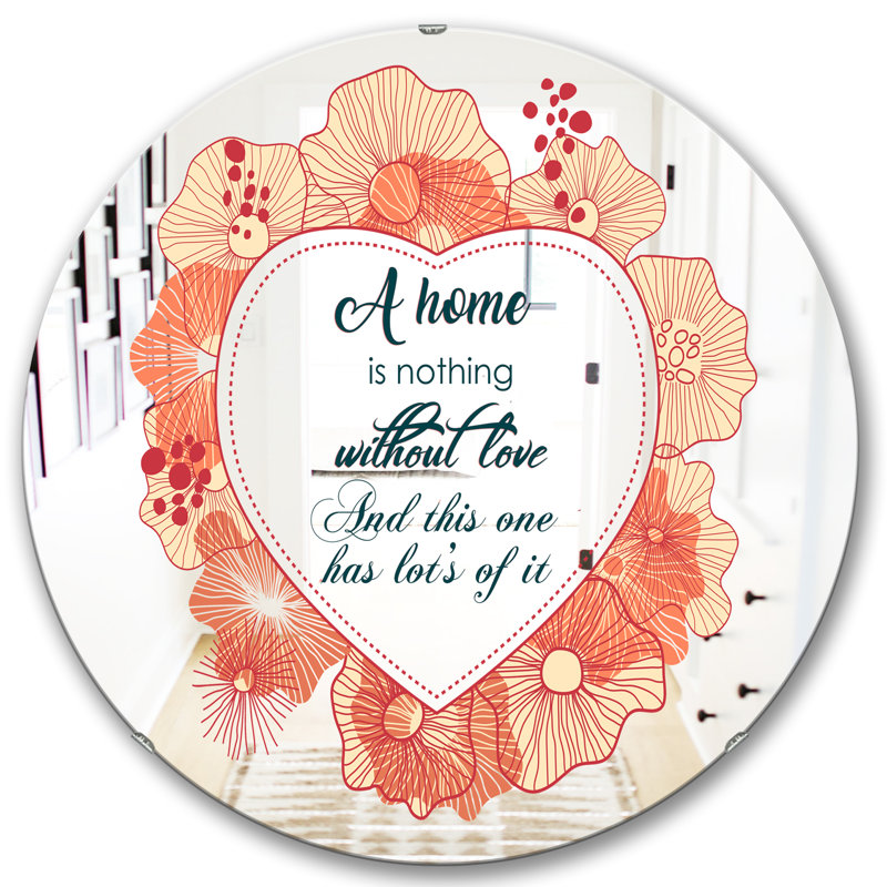Miroir d'appoint mural A Home of Love, H 23,6 po x l 23,6 po