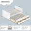 Structure de lit double avec lit gigogne simple et 3 tiroirs de rangement avec pied de lit