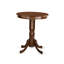 Ensemble de salle à manger 5 pièces à hauteur de comptoir comprenant une table ronde avec piédestal et 4 chaises de cuisine en lin, acajou-1960666248-1904379599-1950514189