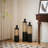 Black Metal Cylinder Floor Vases Set Of 3 - 28.7"/24.8"/20.8"H Glazed Vases With Triangular Embossing, Glam Home Decor (3.15In Diameter, 15.2Lbs Total)