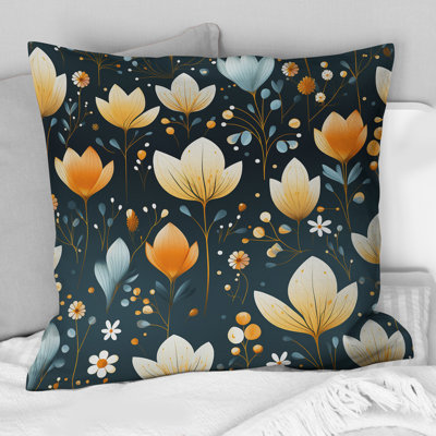 Scandinavian Botanical Collage - Coussin décoratif abstrait Coral Reef multicolore azur - Coussin décoratif