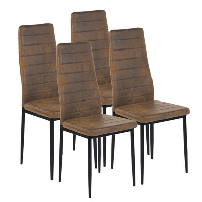 Abrion 47.5cm H Upholstered Metal Upholstered Back Side Chair in Brown