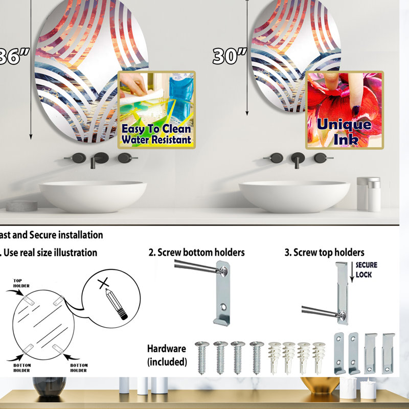 Miroir mural oval, 35,4 po x 23,6 po