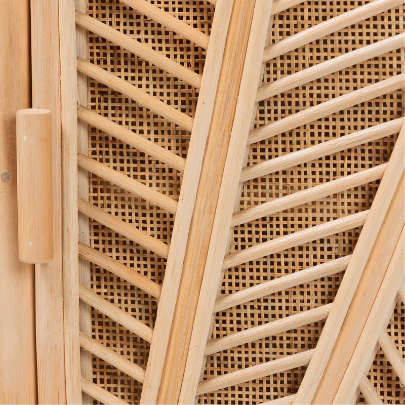 Armoire de rangement en rotin naturel 2 portes