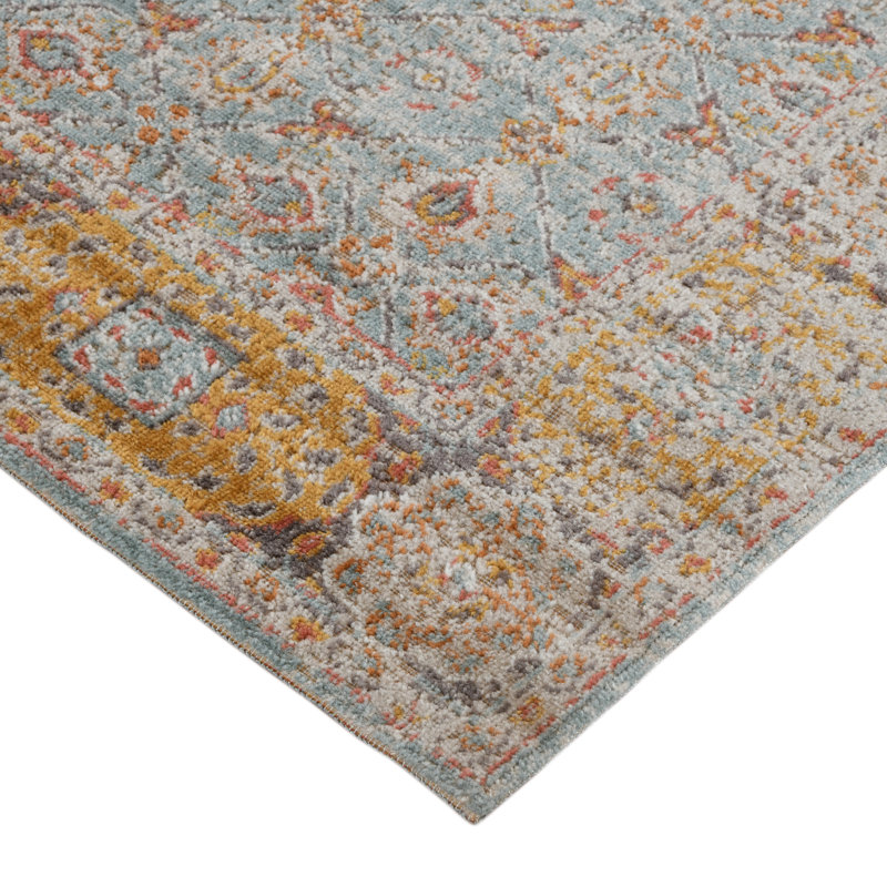 Tapis d'intérieur rétro à tissage plat Botolphus, Rectangle 7 pi 6 po x 9 pi 6 po