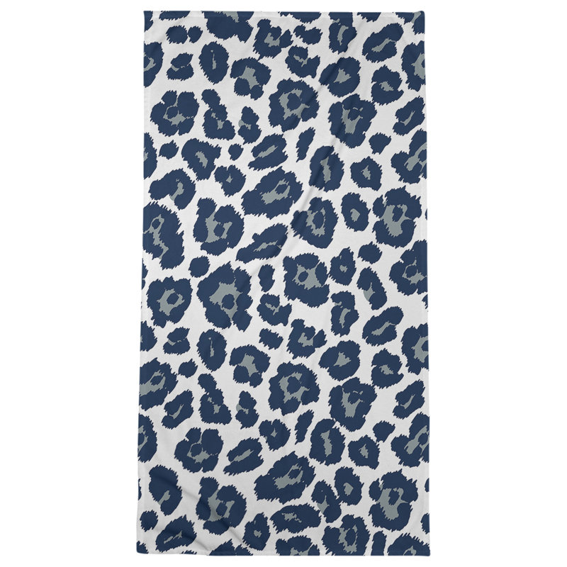 Everdene Bath Towel, Polyester/Cotton Blend, White/Silver/Blue
