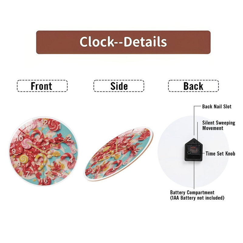 Horloge murale en verre 12 po