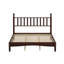 Grand lit plateforme en bois avec tête de lit en forme de gourde, lit plateforme de style rétro avec support en lattes de bois-158324662