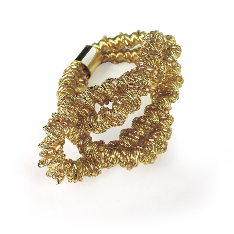 Polished Iron Napkin Ring, Gold