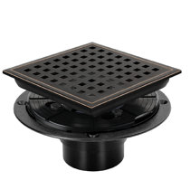 Signature Hardware 446690 Square Shower Drain Cover with Round Strainer Finish: Oil Rubbed Bronze