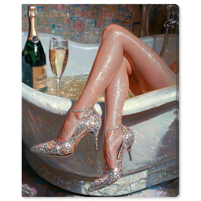 Toile Champagne Bath Party par Art Remedy