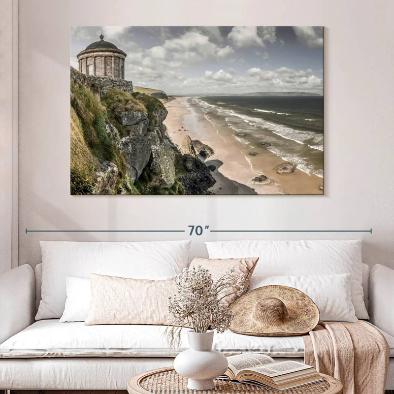 Temple Russ Mussenden près de la falaise, H 34 po x l 51 po