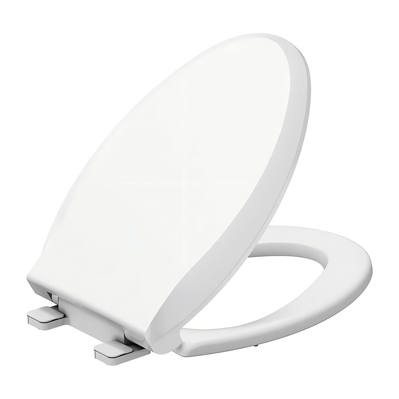 19inch Elongated Toilet Seat, Safe PP Material, Quiet-Close, Easy Installation Release with Included Hardware, Universal Fit for Standard Toilets  white