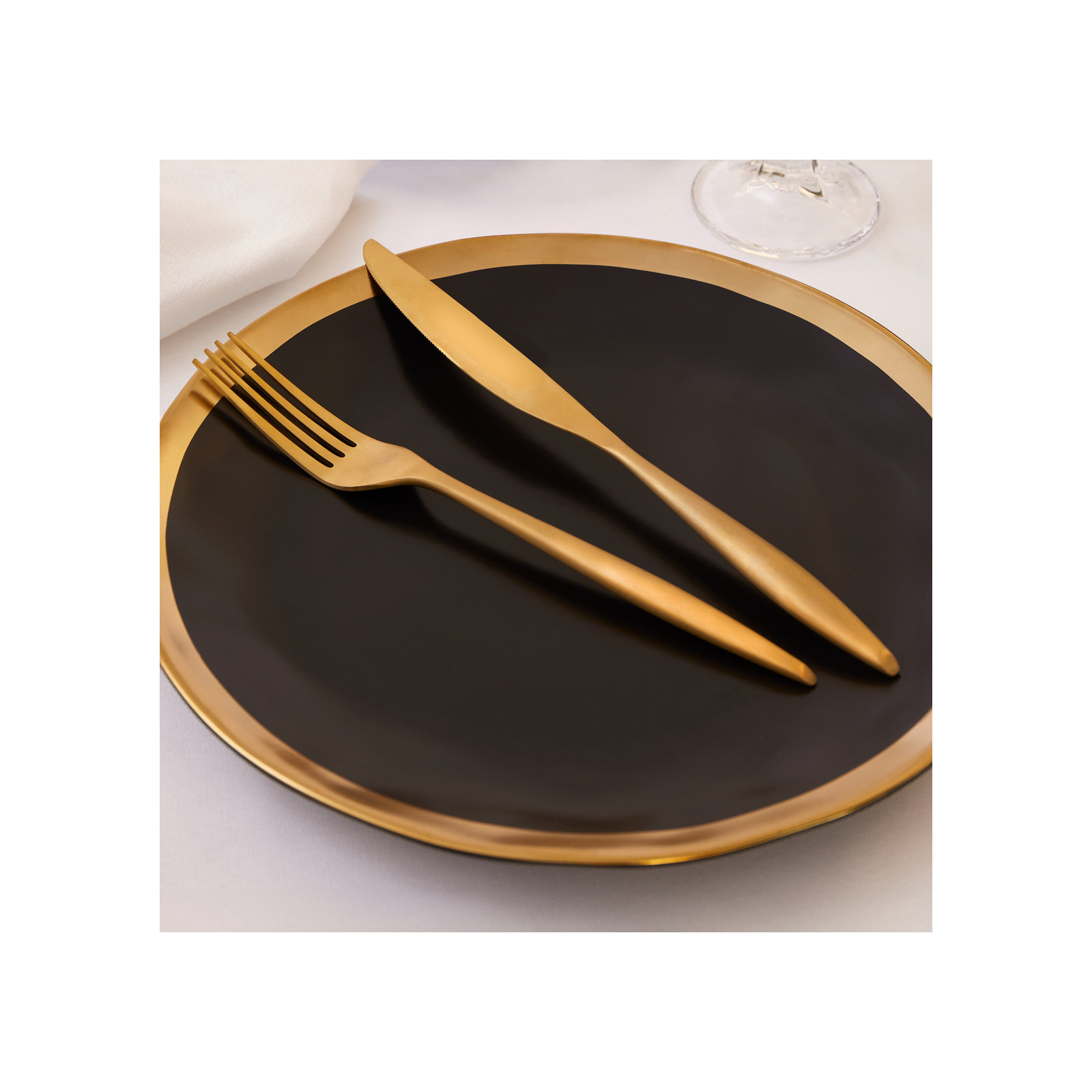 Milano 20 Piece 18/10 Stainless Steel Flatware Set, Service for 4, Matte Gold