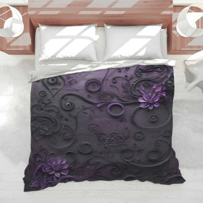 Intricate Purple Floral Comforter