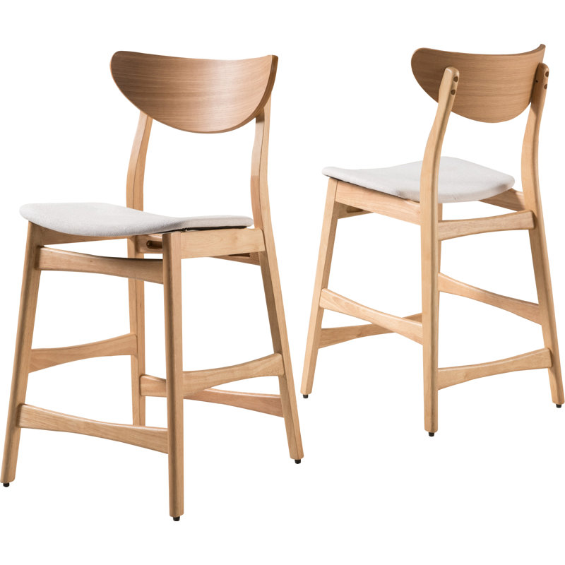 Tabouret de comptoir 24 po Fitz, Chêne, Beige clair