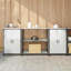  Kitchen Storage Set With Shelf 3 Pcs Sliver 210 X 50 X 92 Cm