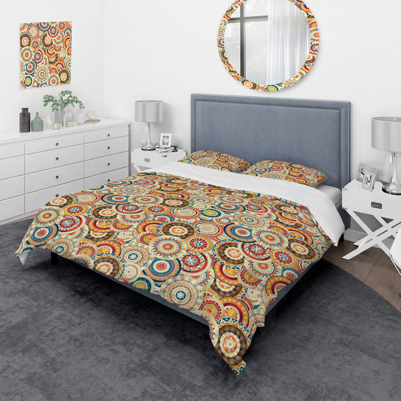 Ensemble de housse de couette en microfibre bleu / jaune Rahmell, Housse de couette très grand + 2 très grandes ta