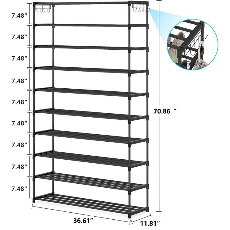 Simple Four Layer Stainless Steel Shoe Rack With Large Storage Space