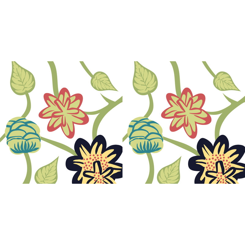 Housse et insert de coussin d'extérieur carré Botanical Blooms, Bleu marine, 16 po x 16 po