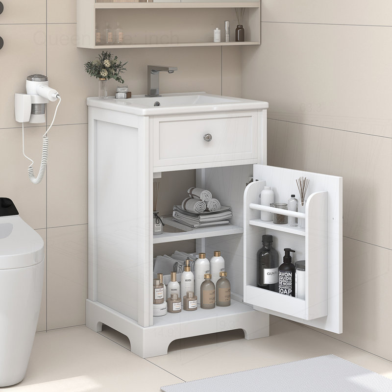 Meuble-lavabo de 20 po avec lavabo, Blanc