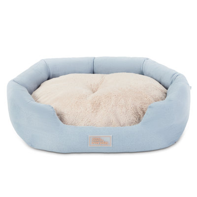 TOWN & COUNTRY EVERYDAY CuddleTown Faux Linen Comfy Cozy Cuddler Pet Bed for Small Dogs