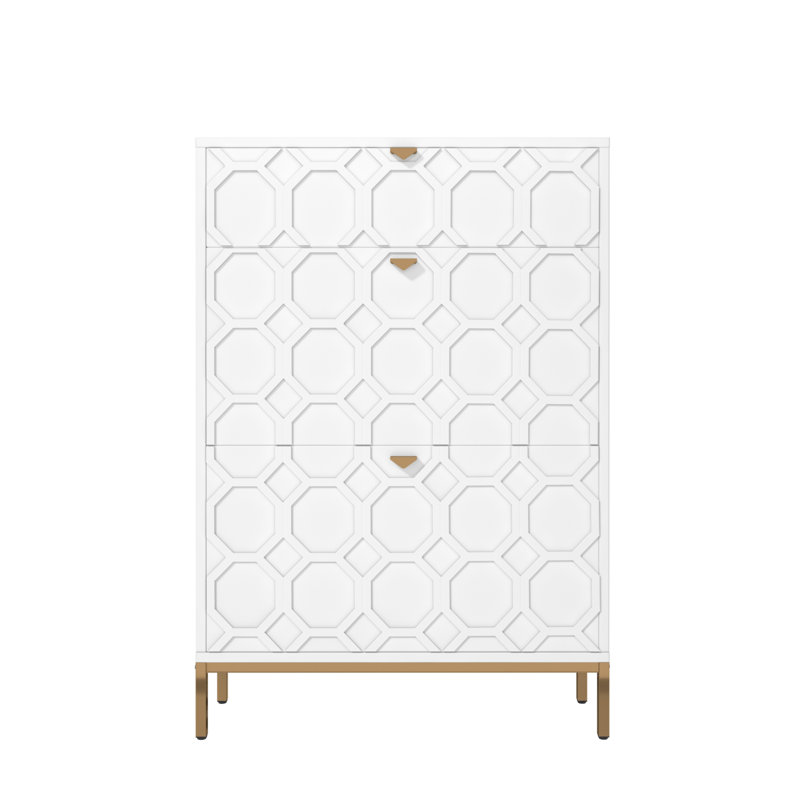 Bailes 16 Pair Shoe Storage Cabinet, White