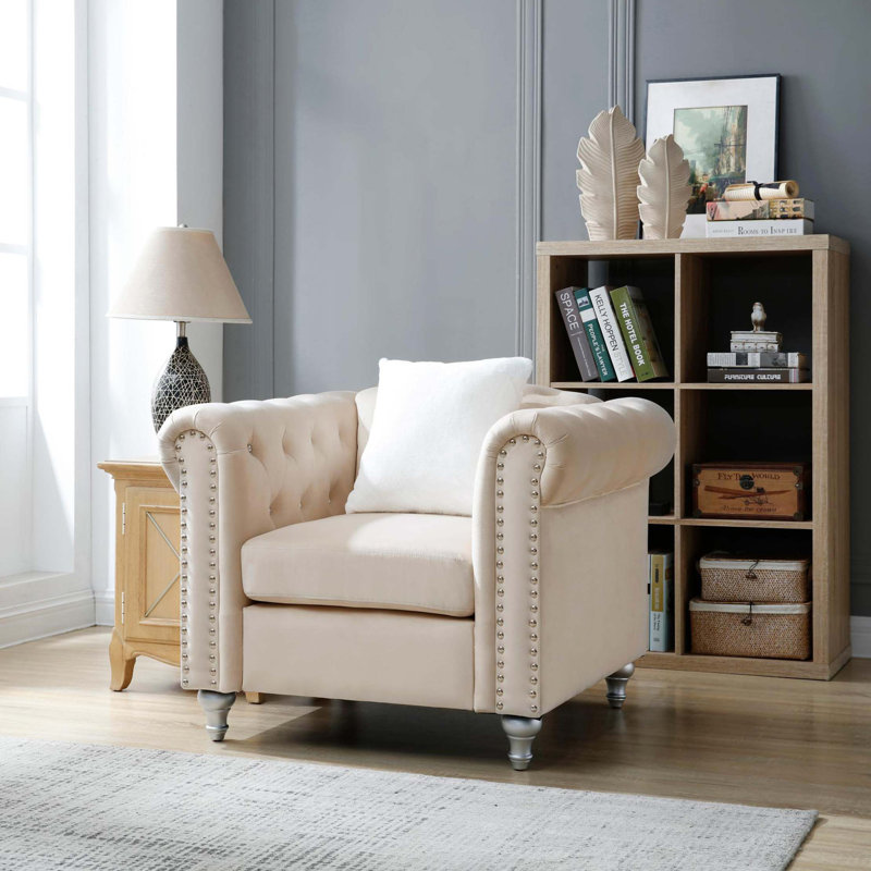 Élégant fauteuil à une place, Beige