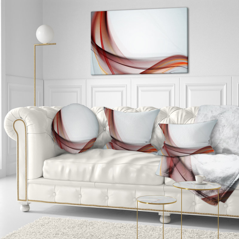 Abstract Brown Upward Waves - Abstract Printed Throw Pillow, Rectangular, 12" x 20"