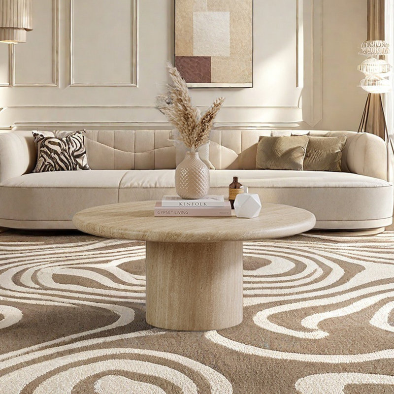 Table basse simple en pierre naturelle, H 15,7 po x L 27,6 po x l 27,6 po