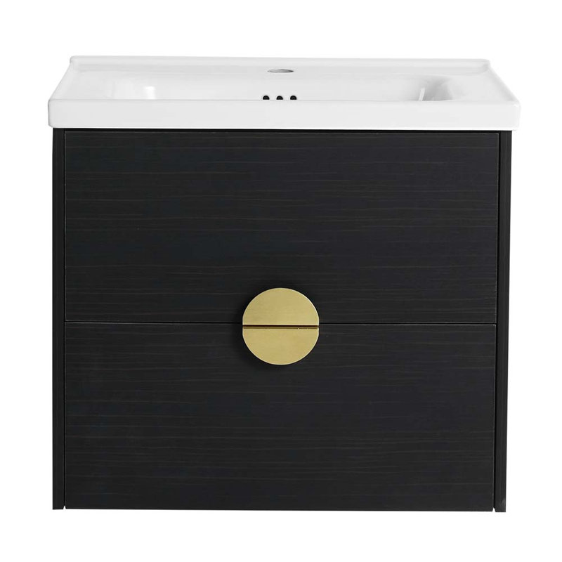 Borel 23.8 " W Wall Mounted Wall Mounted 1 Single Vanity Bathroom Vanity With Ceramic Top
