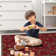 Ottohome Non-Slip Floral Leaves Area Rug For Living Room, Hallway, Entryway Rug, Dark Red